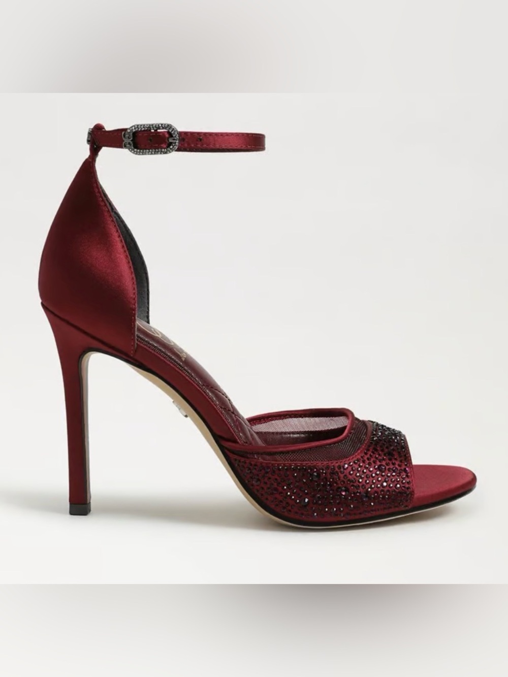 Sam Edelman Women's Krissa  Ankle Strap Sandals Heels Burgundy Size 7.5 NEW